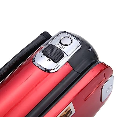 Full HD 1080P 16x Digital Video Camera Zoom Selfie Anti-Shake Video Record Shoot Camera 16 Megapixel 270 Degree Rotation Screen Camcorder for Vlogging, Red