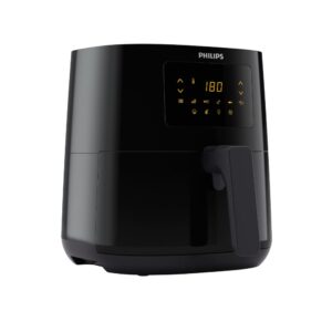PHILIPS Digital Airfryer with Touch Panel, 4.1L, with RapidAir Technology,with additional 1 Yr Warranty by Philips, 7 Pre-set Menu (HD9252/90)(Black), Large