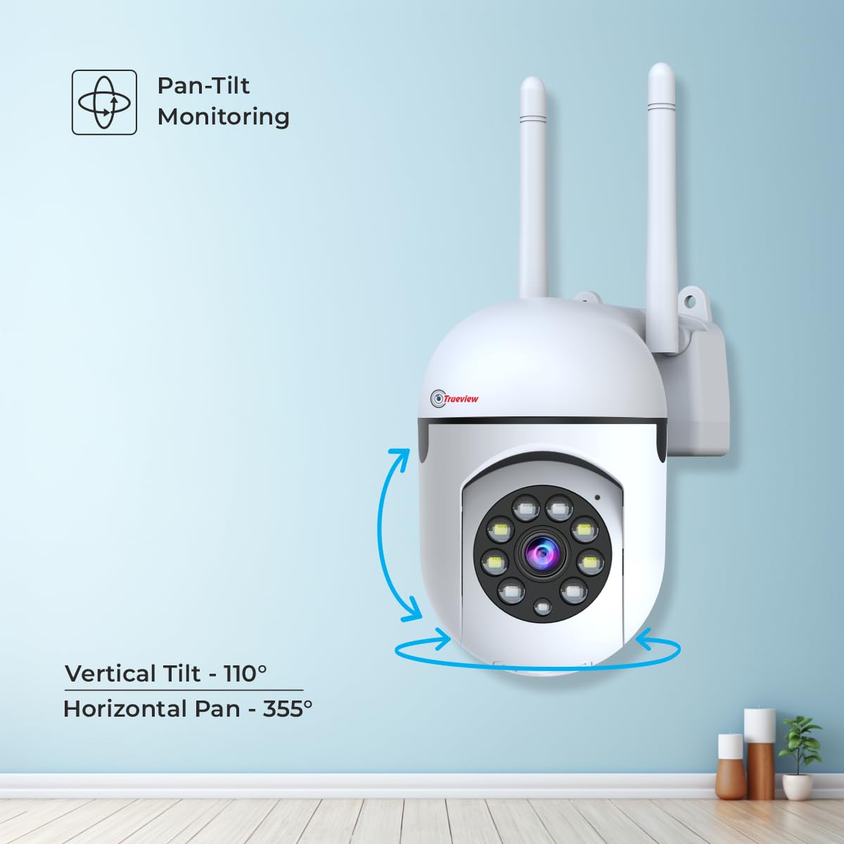 Trueview 2MP Smart CCTV Wi-fi Home Security Camera with Pan Tilt 360° View, 2 Way Talk (2MP Dual Light Smart Camera)