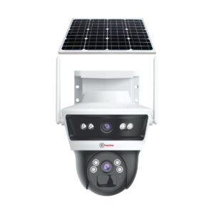 Trueview 3+3Mp Wireless 4G Cellular Mini Pt Solar Powered Linkage Security Camera, 1296p Advanced CCTV Surveillance Solution, Outdoor Camera, Water Proof, 2 Way Talk