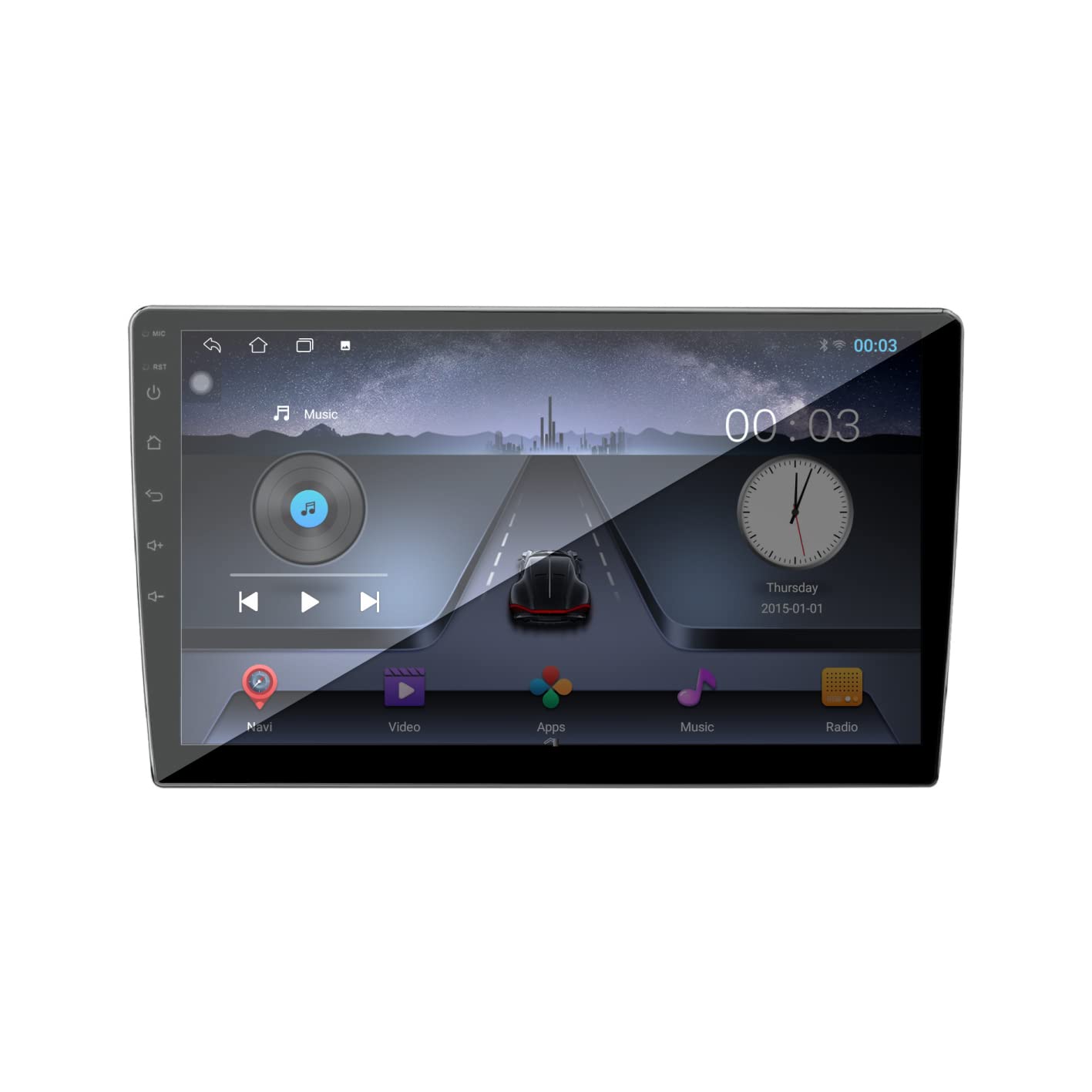 AUTO SNAP 9 Inch HD Android Double Din Stereo Player 14 Android Version Gorilla Glass IPS Display Car Stereo Touch Screen Flashing 2GB RAM 32GB ROM for All Cars
