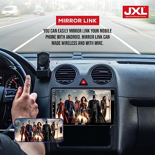 JXL 9 Inch Car Android Double Din Player 2GB/32GB Capacitive Touch Screen Quad Core Proceessor 1080P HD Screen, Latest Android Version 12 BT 5.0, Wi-Fi, GPS, USB 2.0, Navigation 2GB/32GB