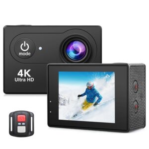 AJUK UltraHD 4K Action Camera | Waterproof, WiFi, EIS | 170° Wide-Angle Lens | 24MP Photos | 4k @ 60fps Video| Vlogging, Motovlogging, Sports, YouTube,Bike & Helmet Camera