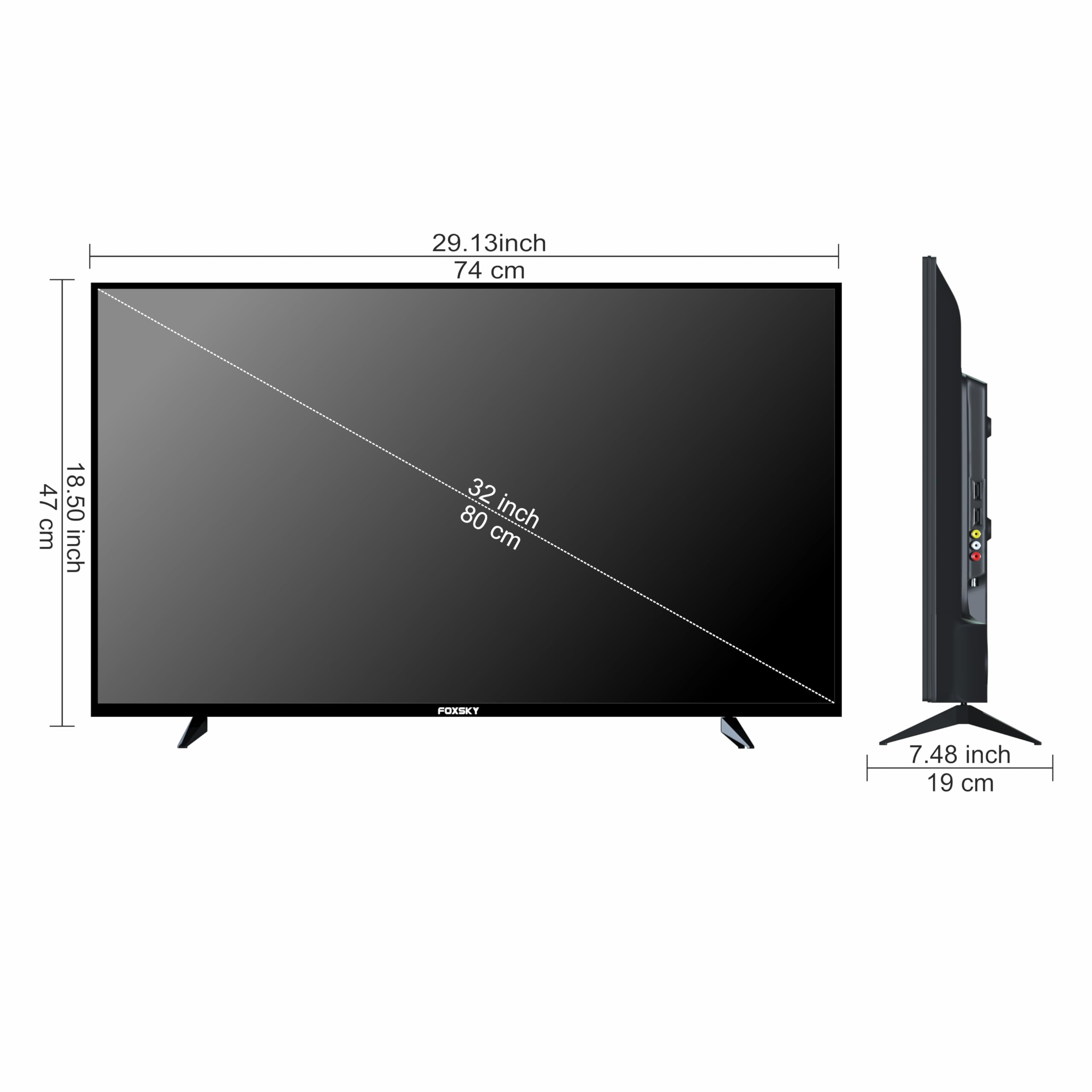 Foxsky 80 cm (32 inches) HD Ready Smart LED TV 32FSELS-PRO (Black)