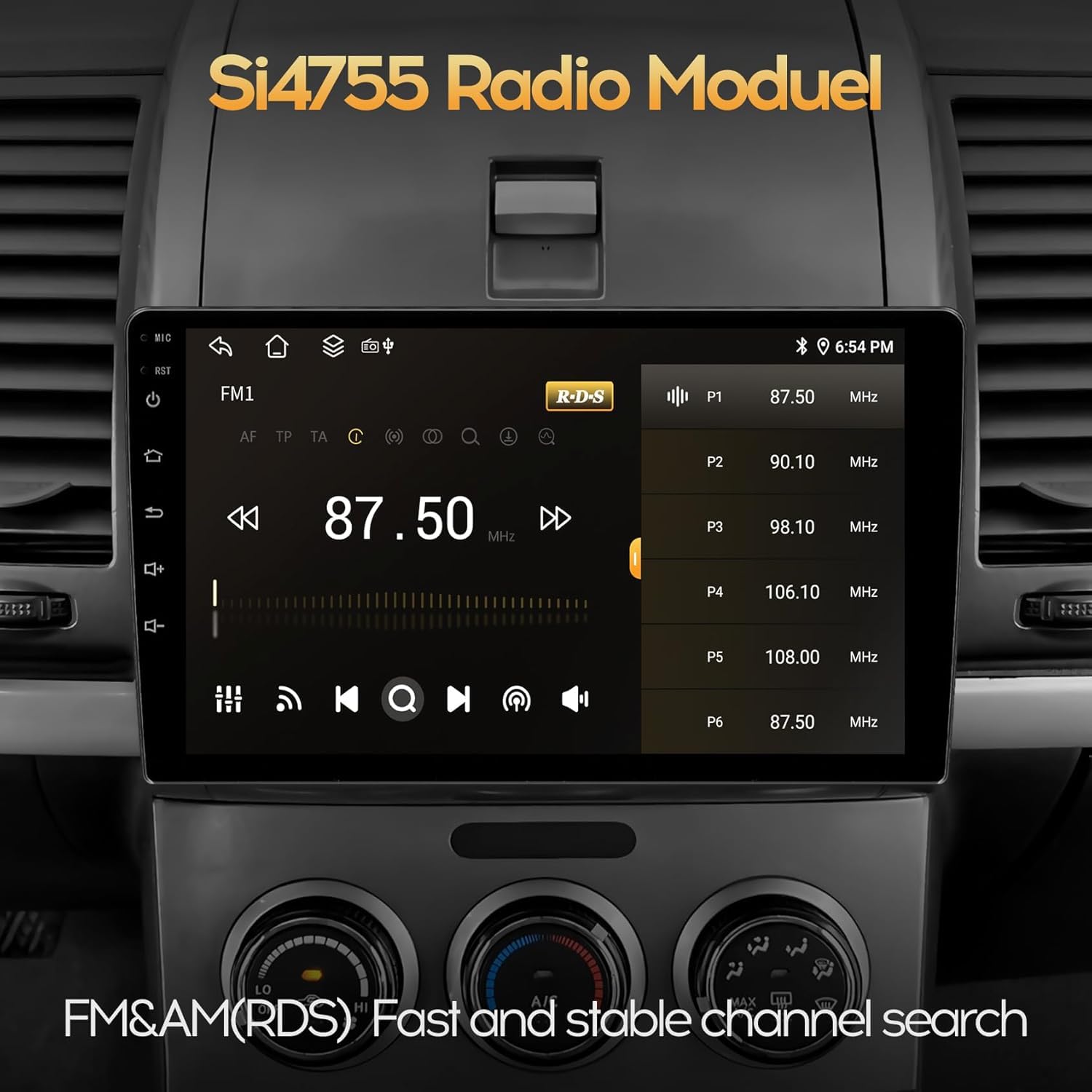 KUDOSS J Sound 9inch 4+64GB IPSFull Touch Screen Android Car Radio Audio Video Stereo Player for Double Din Radio with Android Auto 4G&WiFi DSP FM&AM BT MirrorLink Split Screen GPS Navigation.