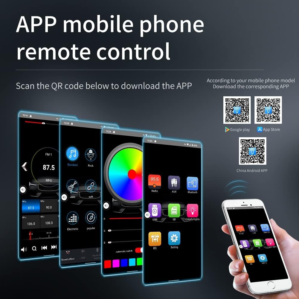 UNITOPSCI Single Din Car Stereo Bluetooth 5.0 Multimedia Audio Receiver, Push to Talk Assistant, Hands-Free Call Voice Control,MP3/FM/AUX in/USB/TF Input APP Remote LCD Digital Display