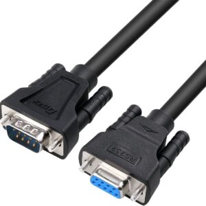 DTECH DB9 RS232 Serial Cable Male to Female Null Modem Cord Full Handshaking 7 Wire Crossover for Data Communication Computer Switch Router (3M)