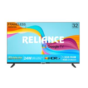 Reliance 80 cm (32 inch) LED Full HD Smart Google TV with Metal Body, Frameless Design & Voice Remote (RGT32GTM2487)