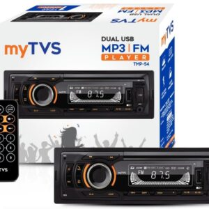 myTVS Universal Single DIN MP3 Media Player for All Cars | Car Music Player with Bluetooth| Car Stereo System (Music & Charging), AUX in, FM, Hands Free Calling & Remote Control | TMP-54