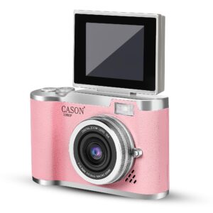 Cason 48MP Digital Camera for Kids-Real Photo & Video Mini Camera for Photography 2.4” Rotating Screen, Built in Games Kids Cameras for 5-15 Years Girls & Boys(Upto 64GB Memory)
