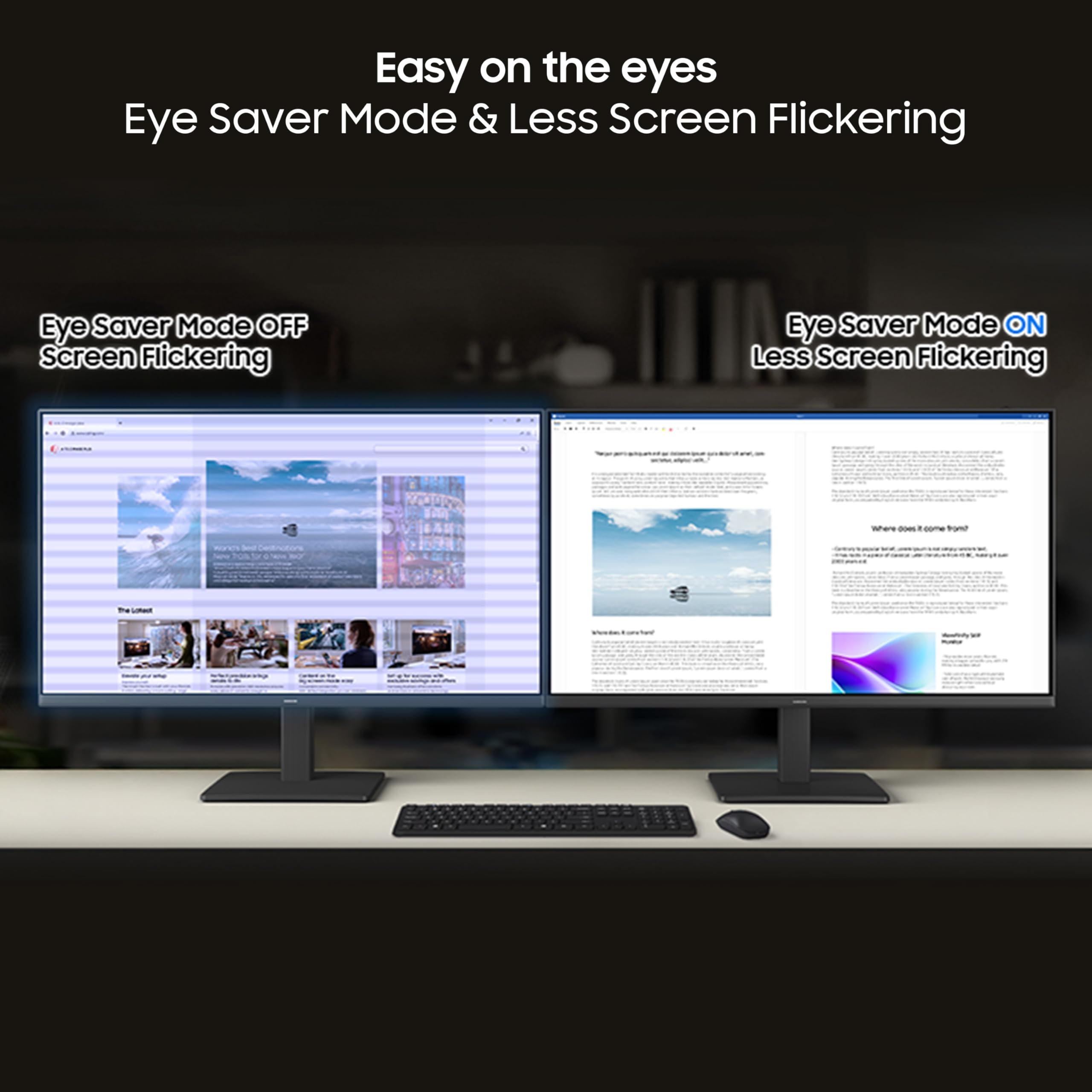 Samsung 24" (60.5 cm) S3 Flat Monitor|Super Slim Borderless Design|IPS Panel|FHD 1920 x 1080|120 Hz|5 ms|Dual HDMI Ports (2EA)|Game Mode|Eye Saver Mode|Wall Mountable|LS24F320GAWXXL|Black