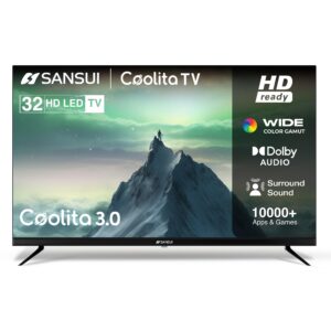 SANSUI 80 cm (32 inch) HD Ready Smart Coolita TV with Dolby Audio | Surround Sound | A+ Panel | 16.7 Million Colors | Wi-Fi Enabled | 60Hz Refresh Rate LED TV (JSWP32CSHD)