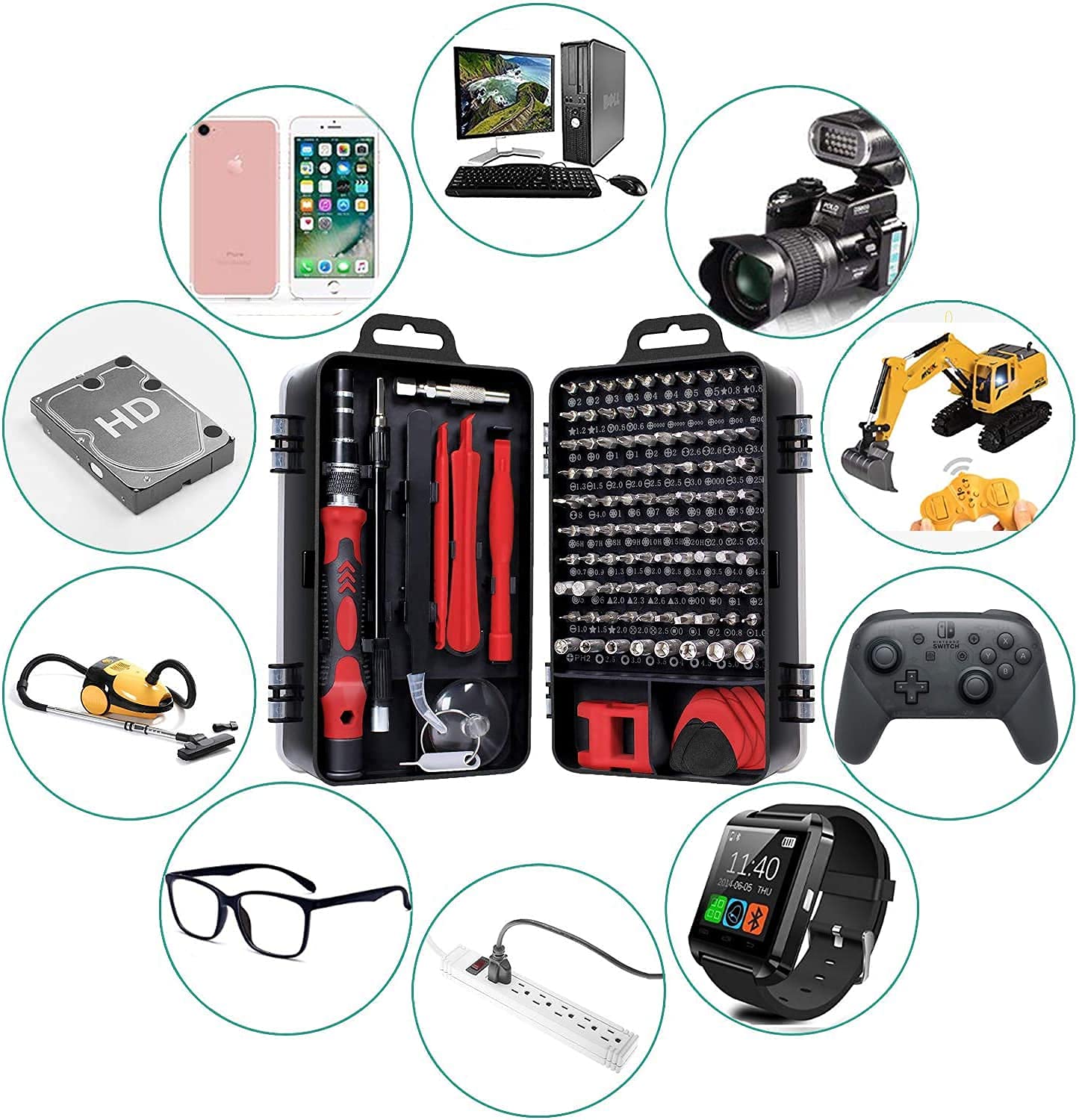 Novo 115 in 1 Interchangeble Multipurpose Mini Screwdriver Set Magnetic Slot Wrench Bits Repair Tools Kit Set Combination Screwdriver Set for Home Appliance,Laptop,Mobile,Computer