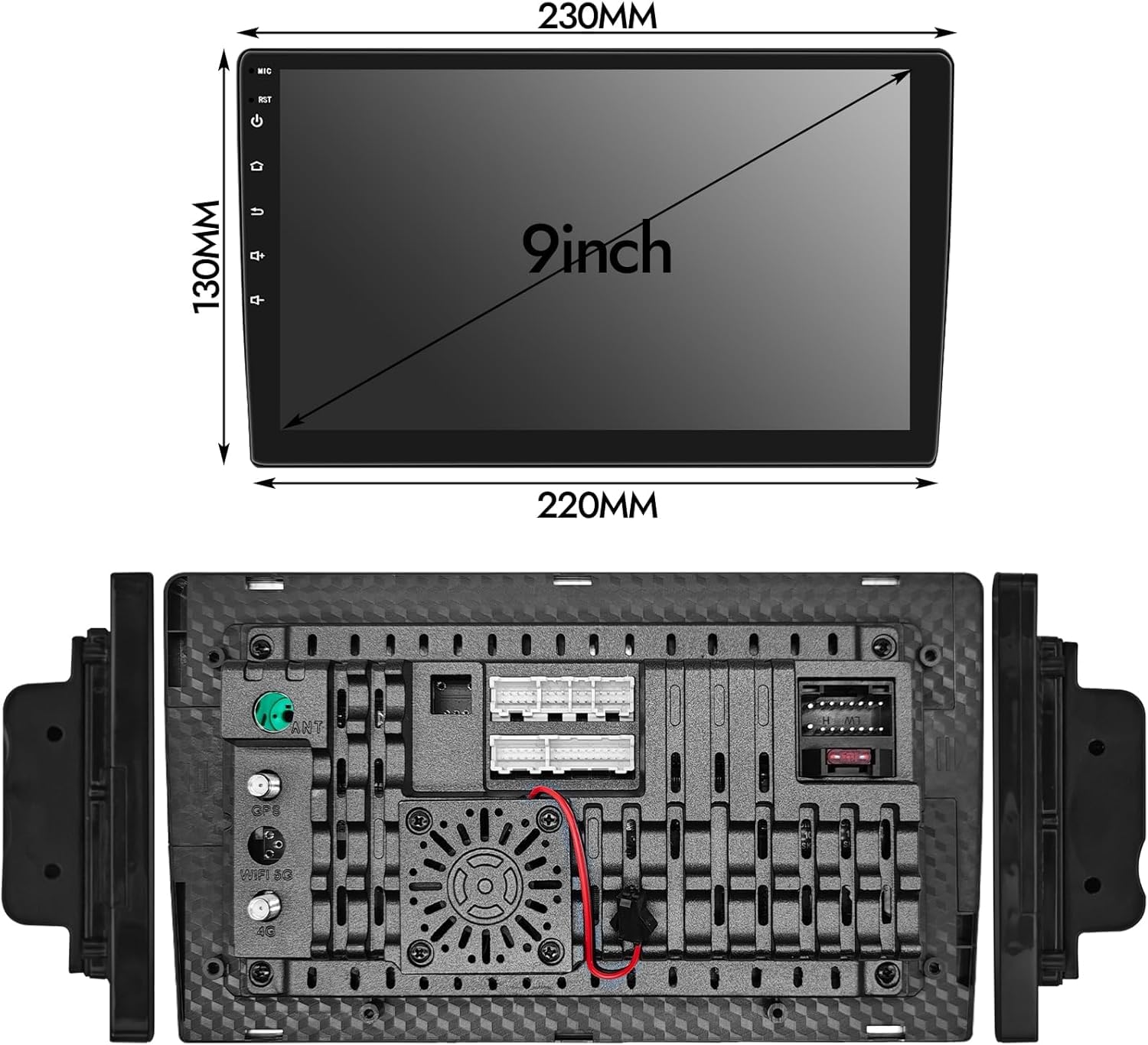 KUDOSS J Sound 9inch 4+64GB IPSFull Touch Screen Android Car Radio Audio Video Stereo Player for Double Din Radio with Android Auto 4G&WiFi DSP FM&AM BT MirrorLink Split Screen GPS Navigation.