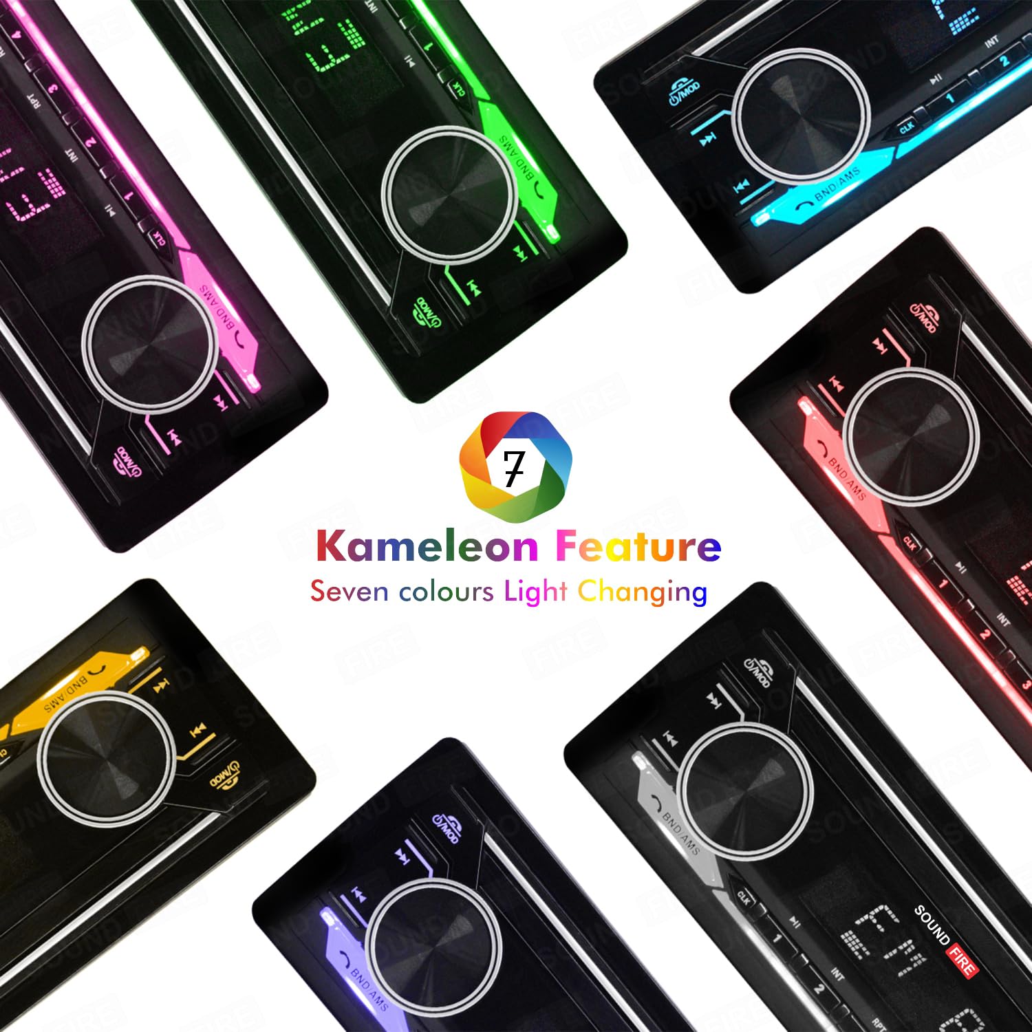 SOUND FIRE 007 Charge Pro+ Dual-USB/FM/SD/AUX/Bluetooth Wireless with Phone Caller Id Receiver Universal Car Stereo (Single Din)