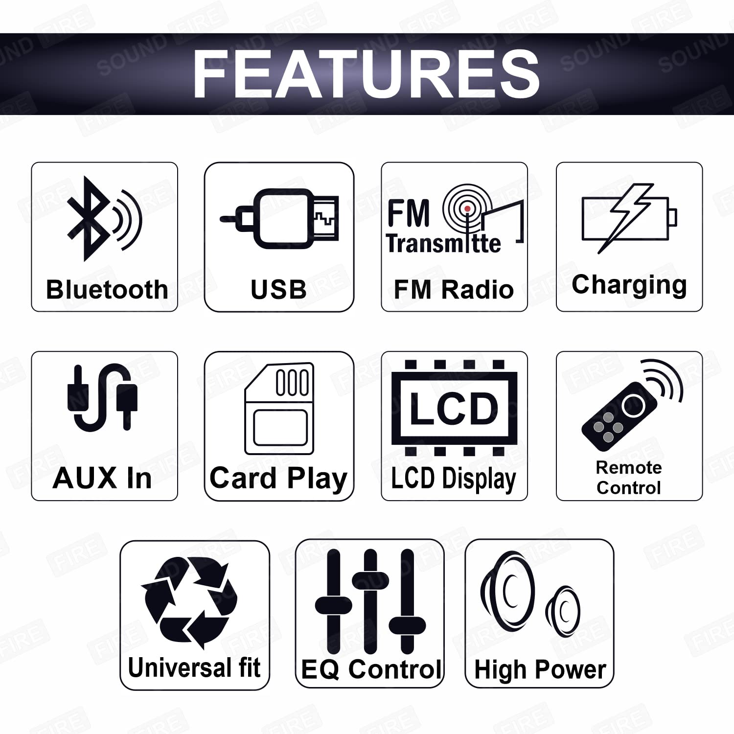 SOUND FIRE SF-0010 (Black) Bluetooth/USB/SD/AUX/FM/MP3 Car Stereo