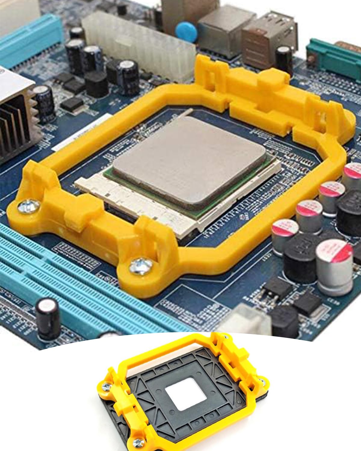 5 PCS CPU Heatsink Bracket Stand Base for AM3 Socket, AM3 Black Bracket Base *1 + 4 Screws, Durable Computer Hardware Accessory for DIY PC Builders and Upgraders