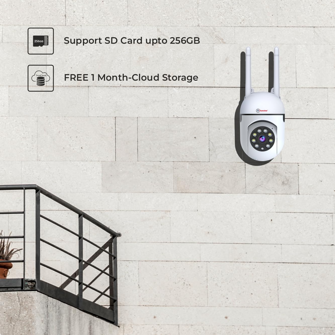 Trueview 2MP Smart CCTV Wi-fi Home Security Camera with Pan Tilt 360° View, 2 Way Talk (2MP Dual Light Smart Camera)