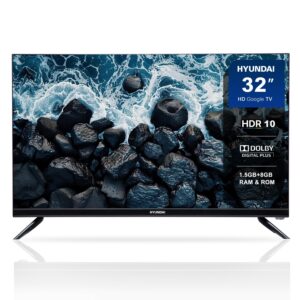 HYUNDAI (80 cm 32 Inch Google Smart LED TV (SHY32HGV05R4) | HDR10 | Voice Remote | Dolby Plus Sound | Built-in Chromecast | Google Assistant | Bluetooth | HDMI x2 | USB x2
