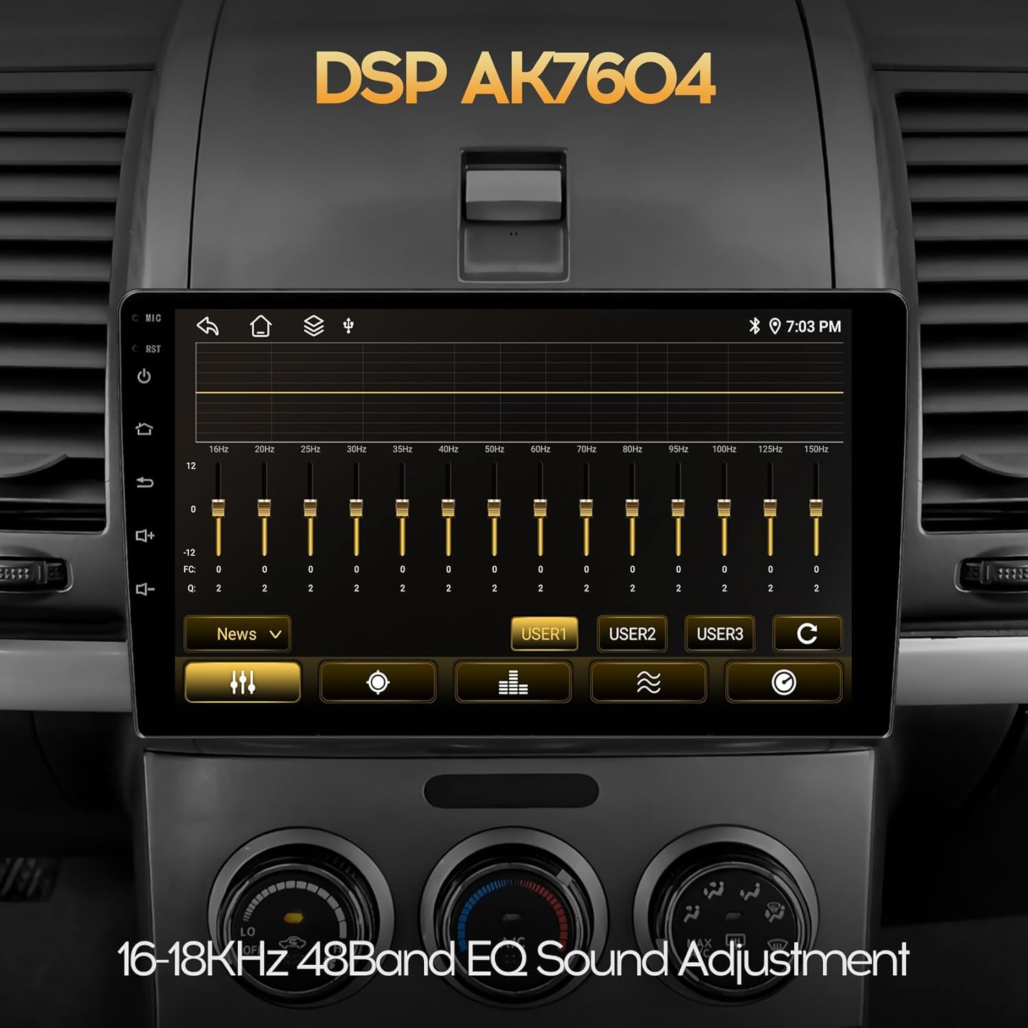 KUDOSS J Sound 9inch 4+64GB IPSFull Touch Screen Android Car Radio Audio Video Stereo Player for Double Din Radio with Android Auto 4G&WiFi DSP FM&AM BT MirrorLink Split Screen GPS Navigation.