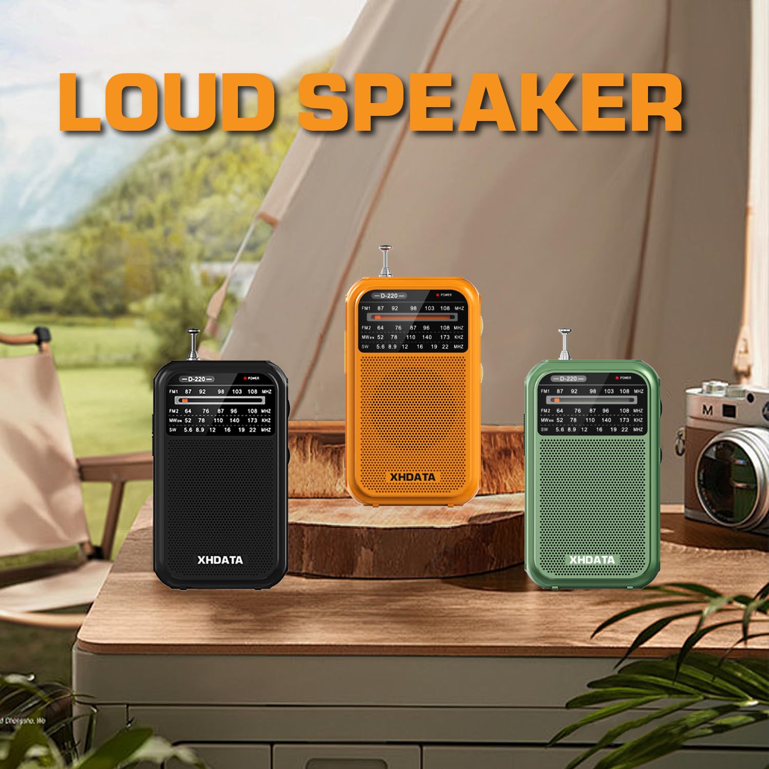 XHDATA D-220 FM Radio for Home Portable MW Shortwave Receiver Battery Operated Small Pocket Speaker Excellent Reception Emergencies Green