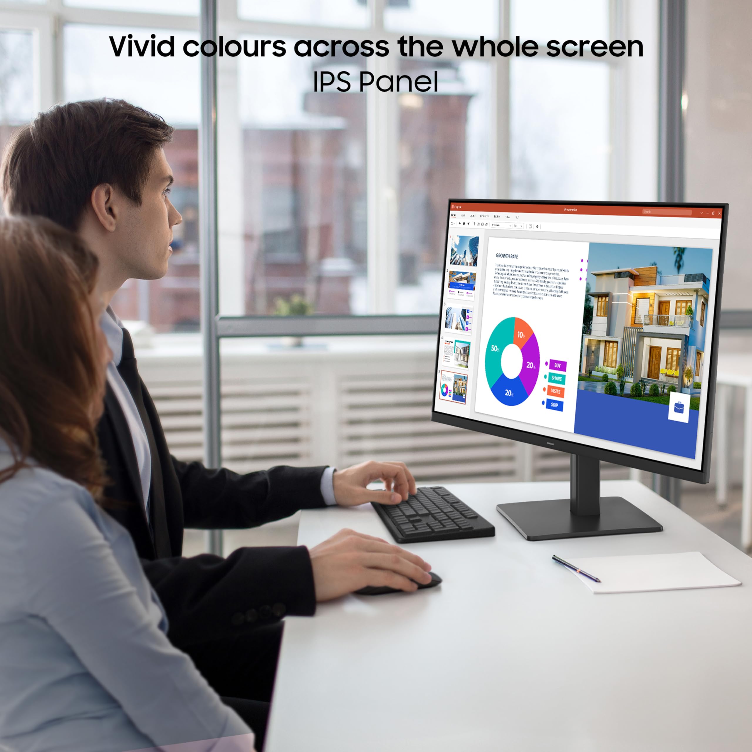 Samsung 24" (60.5 cm) S3 Flat Monitor|Super Slim Borderless Design|IPS Panel|FHD 1920 x 1080|120 Hz|5 ms|Dual HDMI Ports (2EA)|Game Mode|Eye Saver Mode|Wall Mountable|LS24F320GAWXXL|Black