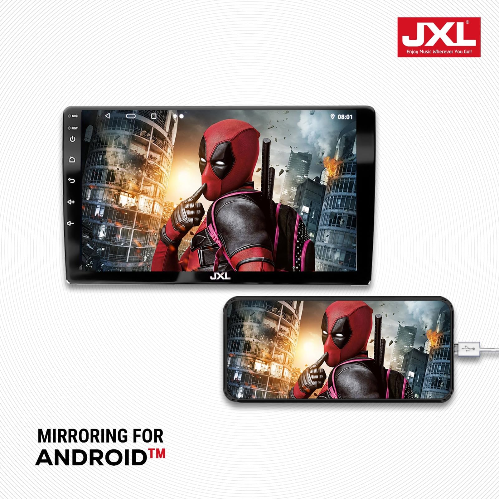 JXL 9 Inch Car Android Double Din Player 2GB/32GB Capacitive Touch Screen Quad Core Proceessor 1080P HD Screen, Latest Android Version 12 BT 5.0, Wi-Fi, GPS, USB 2.0, Navigation 2GB/32GB